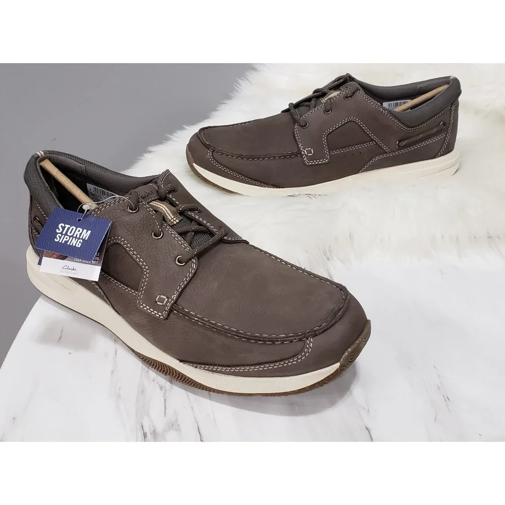 NEW NO BOX SZ 13 WIDE Clarks Sailview Lace Taupe‎ Nubuck 26176973 shoe boat